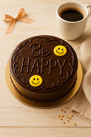 Шоколадный торт с надписью Be Happy для мальчика